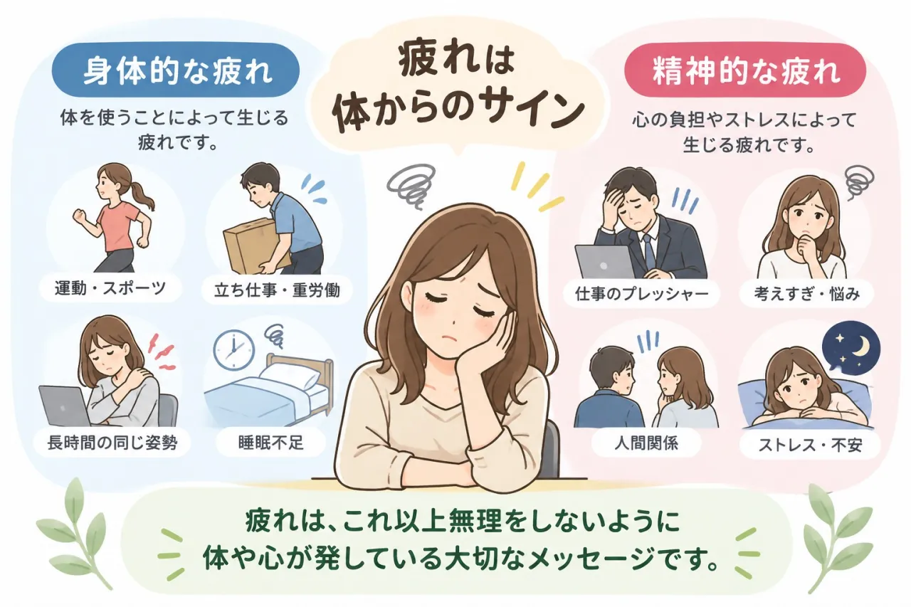 疲れとは?体と心が発するサインと疲労の種類をわかりやすく解説